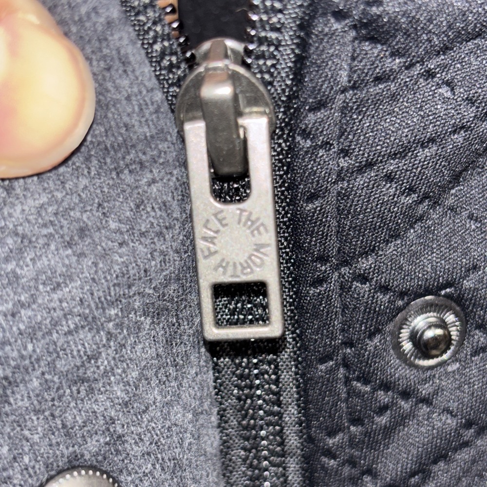 Womens Small The North Face Black Knit Quilted & Fleece Longline Hooded Jacket - Picture 11 of 12